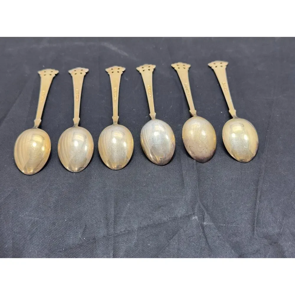 Magnus Aase Vintage Norwegian 830S Silver Spoons Set 6 NM Openwork Demitasse 4